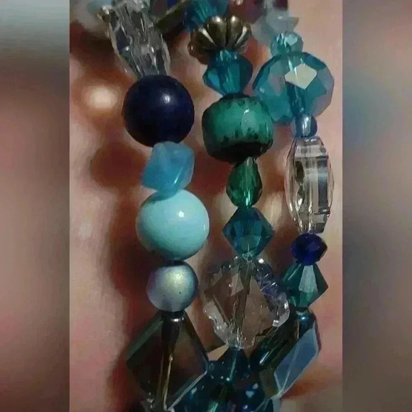 "I'll Be Waiting For You, Down Near The Ocean" Handcrafted Wire Wrap Bracelet - Picture 4 of 5